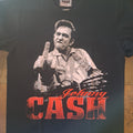 Black t-shirt with Johnny Cash famous middle finger graphic 