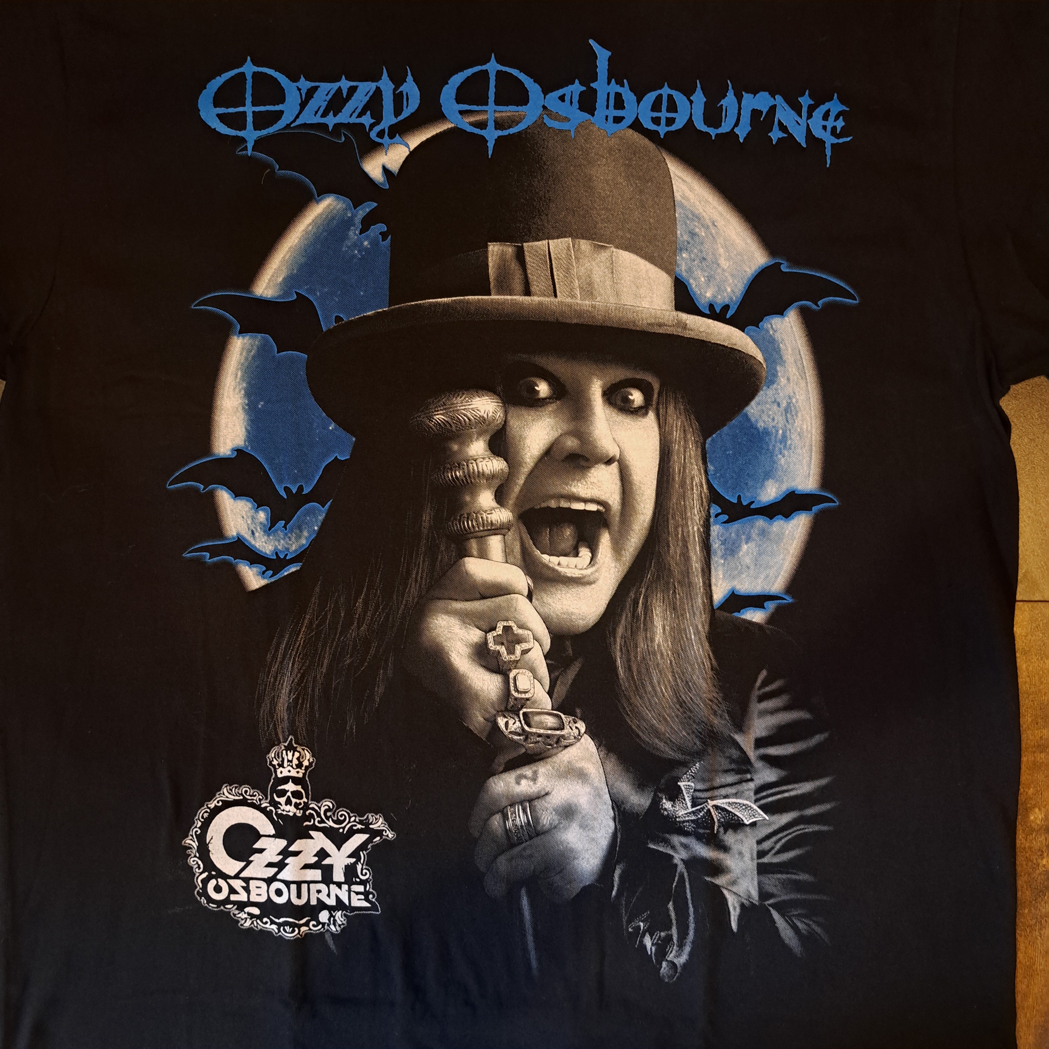 Black  t-shirt with a graphic of  Ozzy Osbourne "The Prince of Darkness" 100% cotton with screen-printed graphic.
