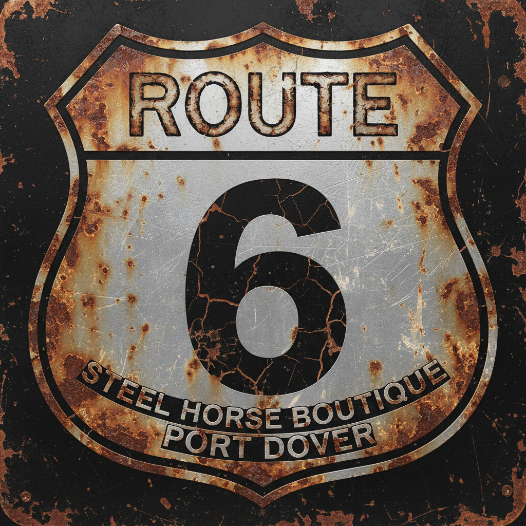 ROUTE 6 Shield Logo with Rusty Black 6